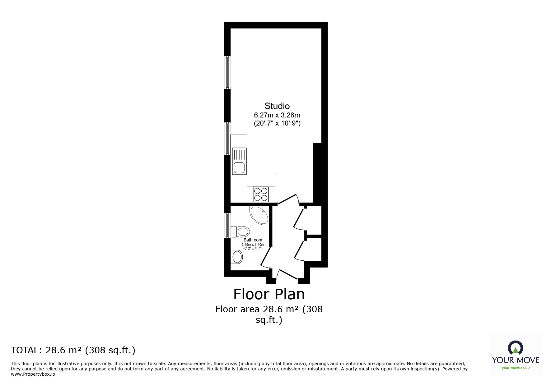 Floorplan of 1 bedroom  Flat to rent, Pelham Crescent, Hastings, East Sussex, TN34