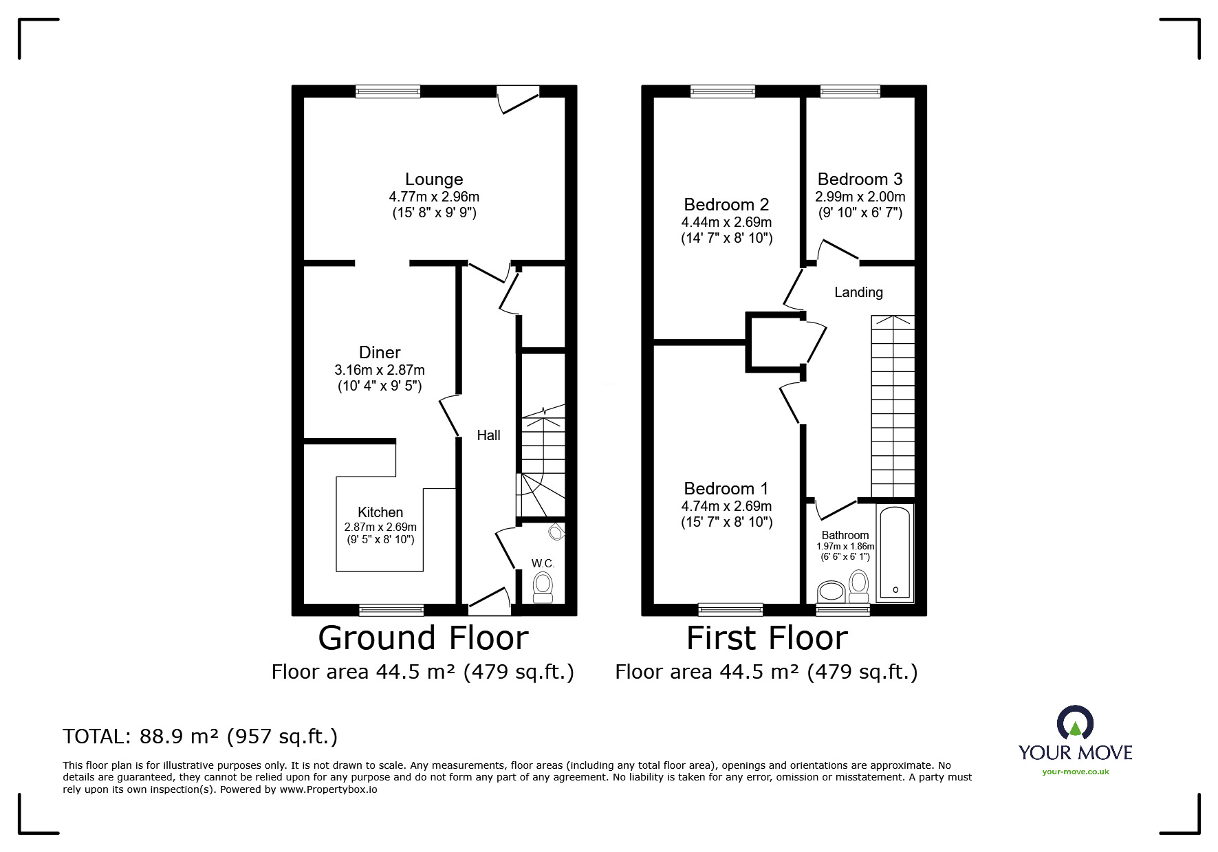 Floorplan of 3 bedroom Semi Detached House for sale, Church Road, St. Leonards-on-Sea, East Sussex, TN37