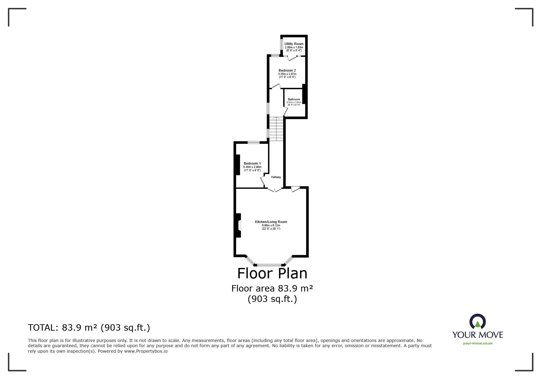 Floorplan of 2 bedroom  Flat to rent, Marina, St. Leonards-on-Sea, East Sussex, TN38