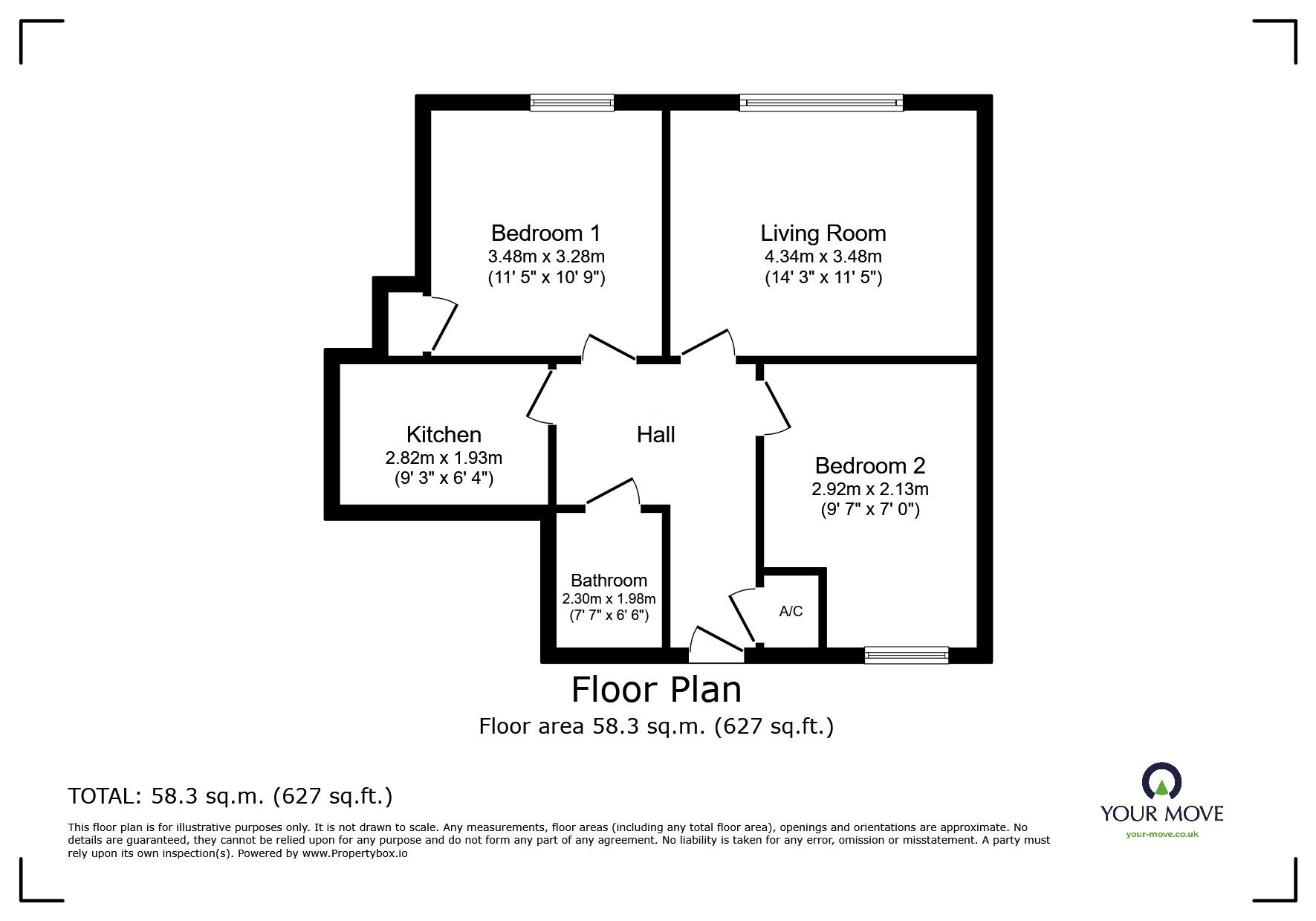 Floorplan of 2 bedroom  Flat to rent, Hastings Road, Bexhill-on-Sea, East Sussex, TN40