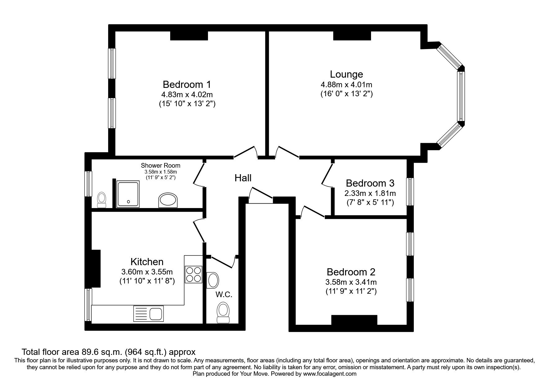 Floorplan of 3 bedroom  Flat to rent, St. Matthews Road, St. Leonards-on-Sea, East Sussex, TN38