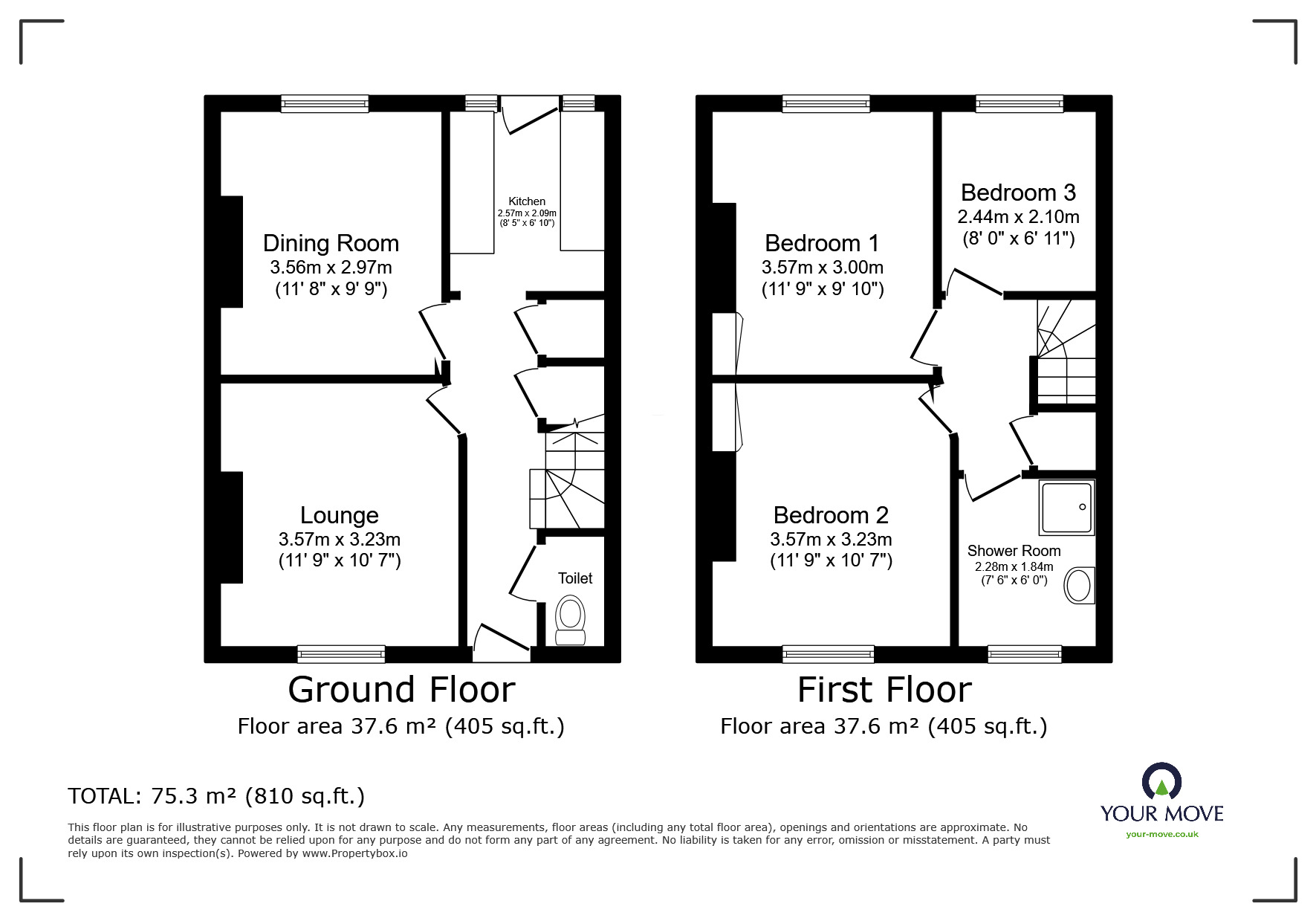 Floorplan of 3 bedroom Mid Terrace House for sale, Hardwicke Road, Hastings, East Sussex, TN34