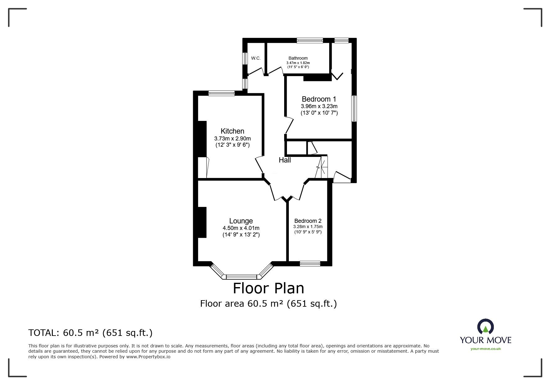 Floorplan of 2 bedroom  Flat to rent, Cromer Walk, Hastings, East Sussex, TN34