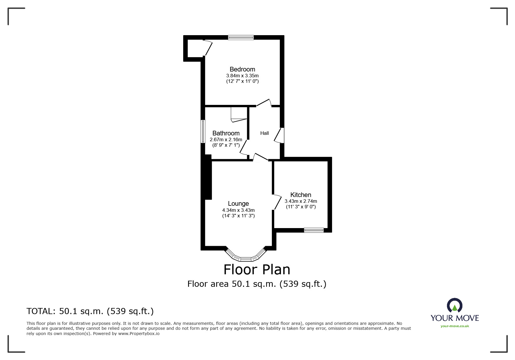 Floorplan of 1 bedroom  Flat to rent, York Gardens, Hastings, East Sussex, TN34