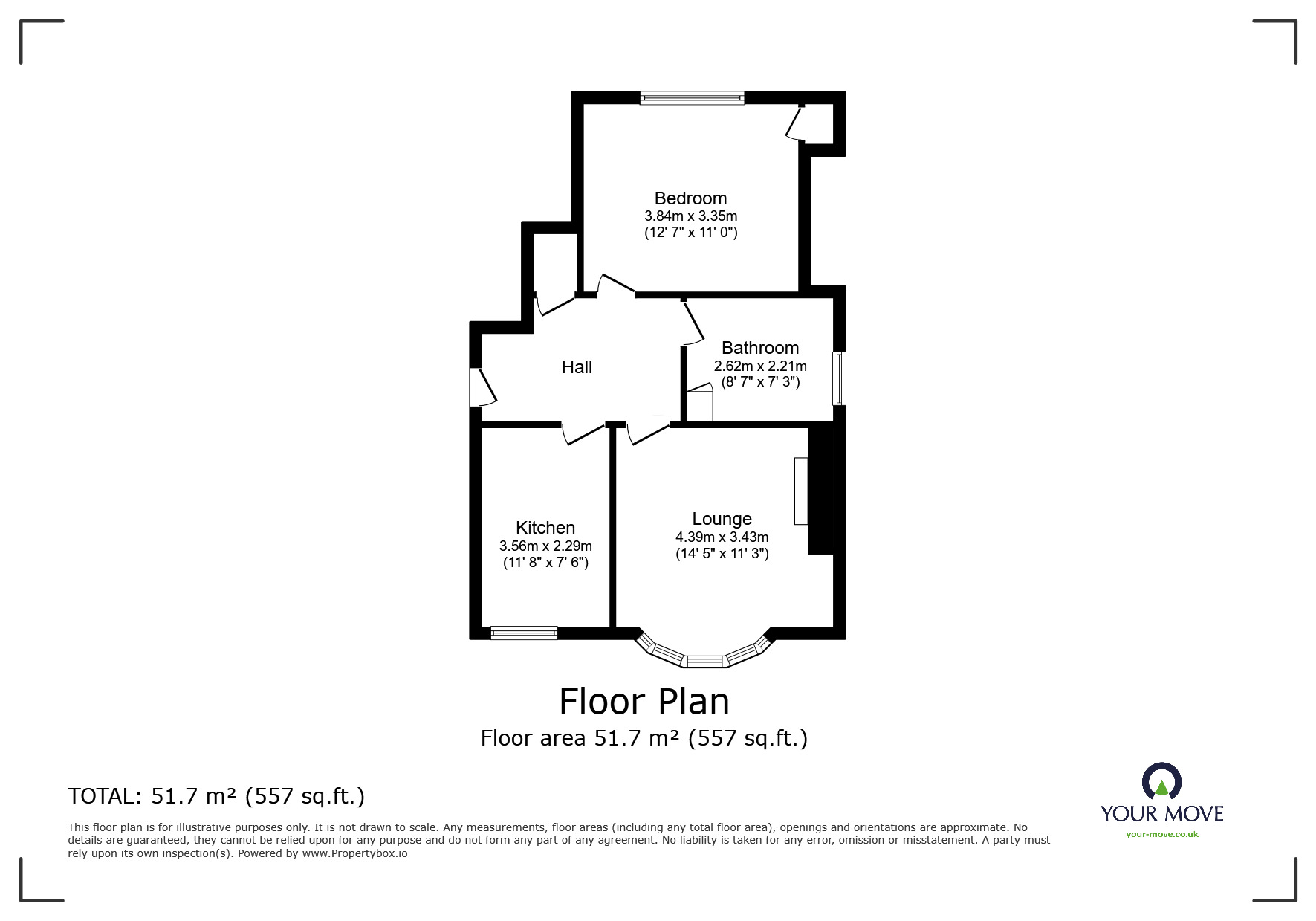 Floorplan of 1 bedroom  Flat to rent, York Gardens, Hastings, East Sussex, TN34