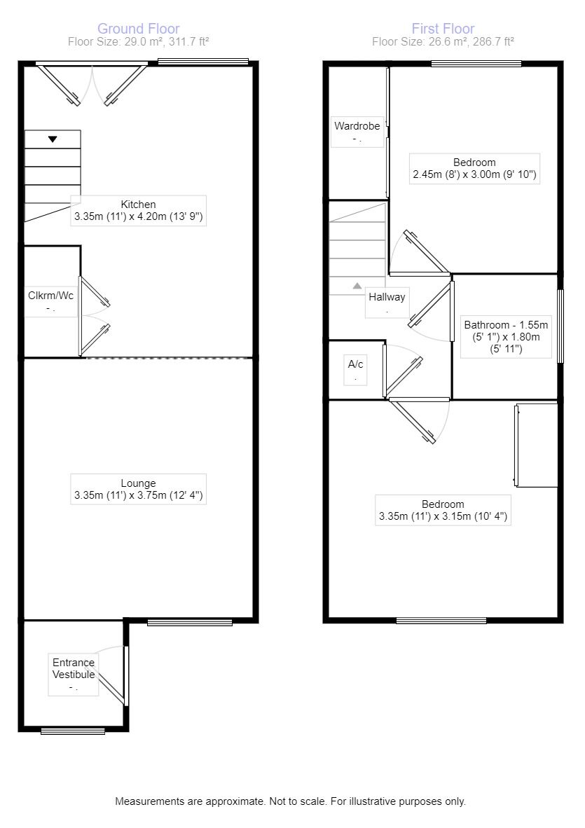 Floorplan of 2 bedroom Semi Detached House to rent, Rossetti Gardens, St. Leonards-on-Sea, East Sussex, TN38