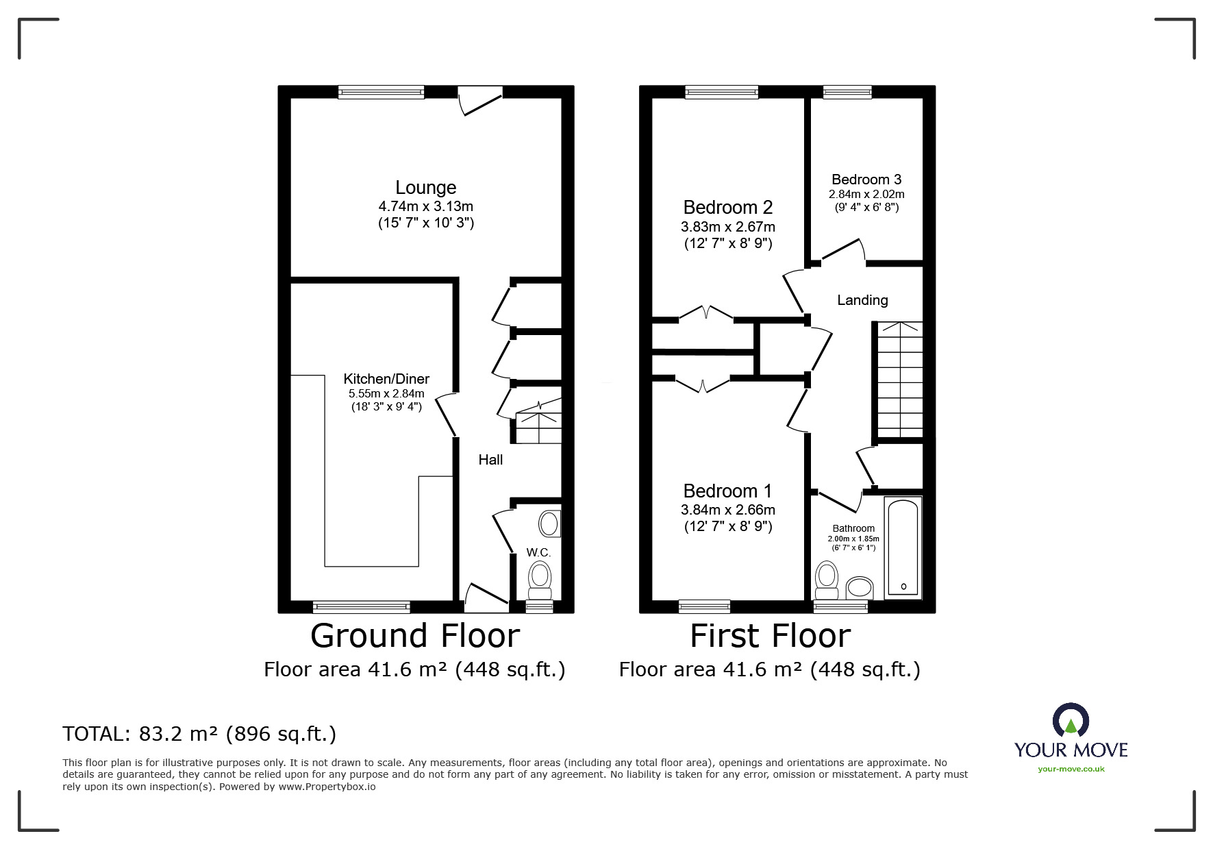 Floorplan of 3 bedroom Mid Terrace House for sale, Tilebarn Road, St. Leonards-on-Sea, East Sussex, TN38