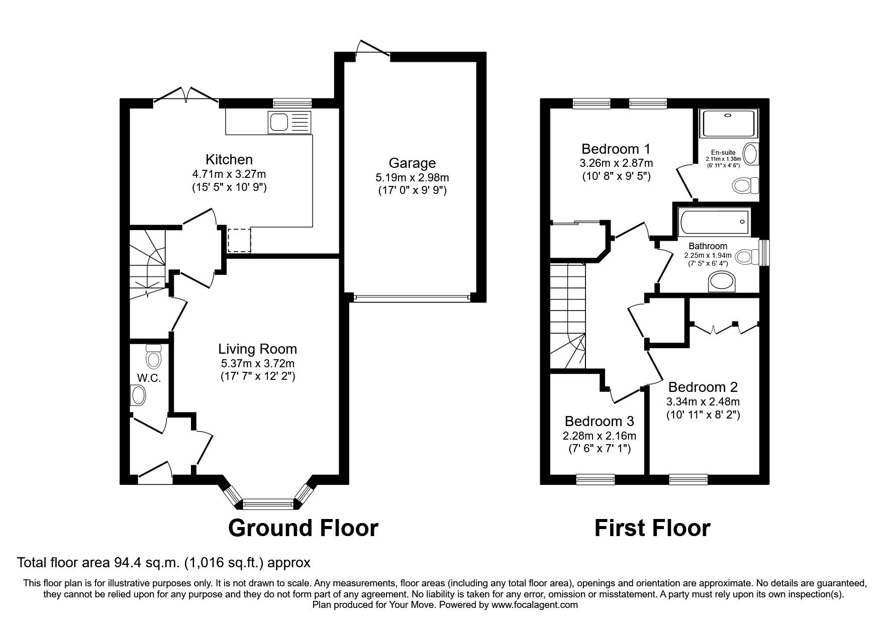 Floorplan of 3 bedroom Semi Detached House to rent, Burgundy Drive, Hemel Hempstead, Hertfordshire, HP2