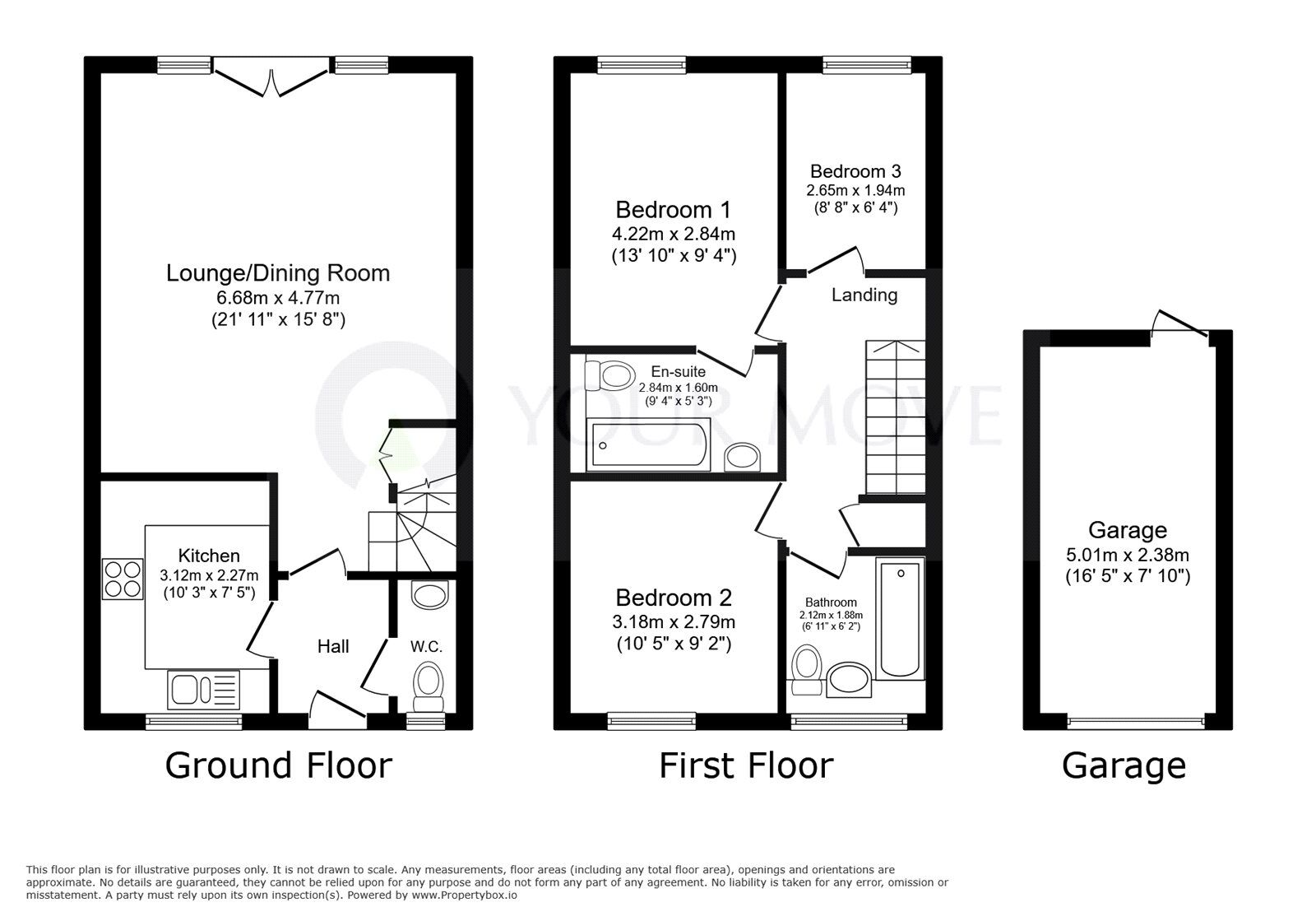 Floorplan of 3 bedroom Semi Detached House to rent, Mulready Walk, Hemel Hempstead, Hertfordshire, HP3