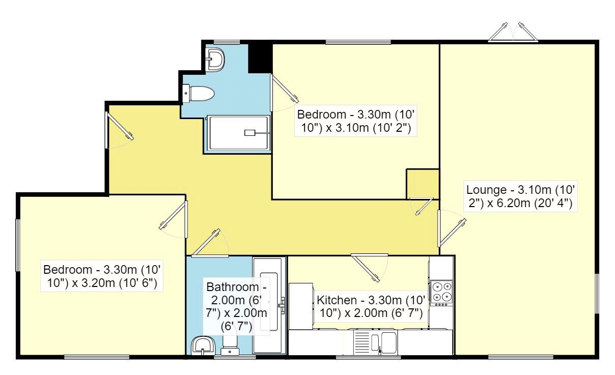 Floorplan of 2 bedroom  Flat for sale, Ebberns Road, Apsley, Hemel Hempstead, Hertfordshire, HP3