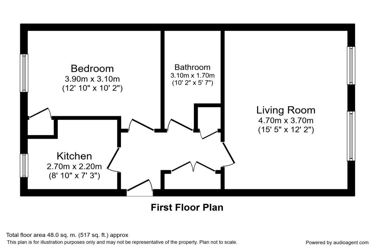 Floorplan of 1 bedroom  Flat to rent, The Cornfields, Hemel Hempstead, Hertfordshire, HP1