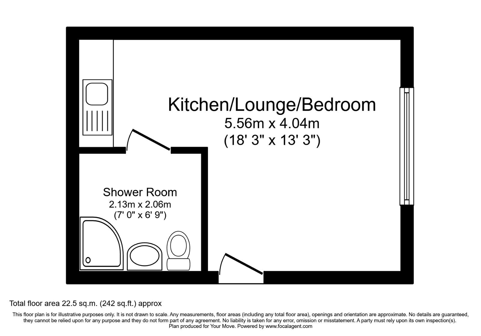 Floorplan of 1 bedroom  Flat to rent, Kings Road, London Colney, Hertfordshire, AL2