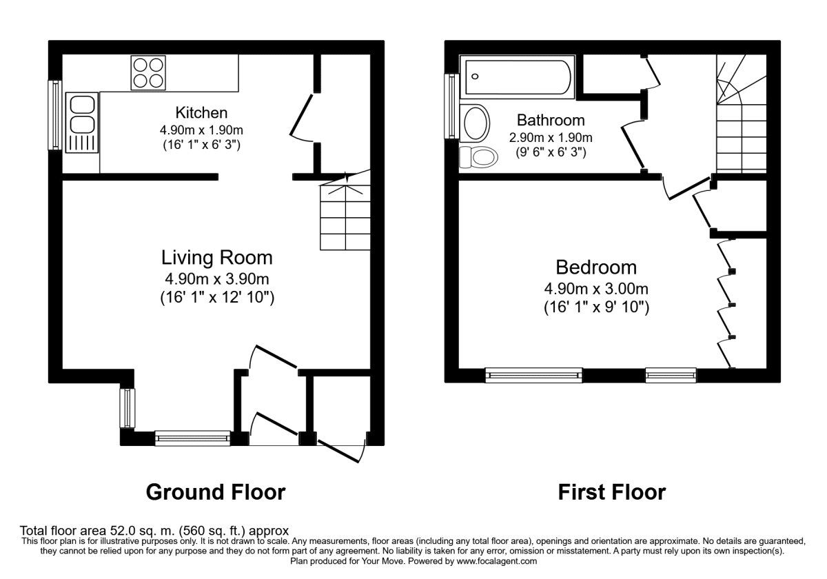 Floorplan of 1 bedroom Semi Detached House to rent, Slippers Hill, Hemel Hempstead, Hertfordshire, HP2