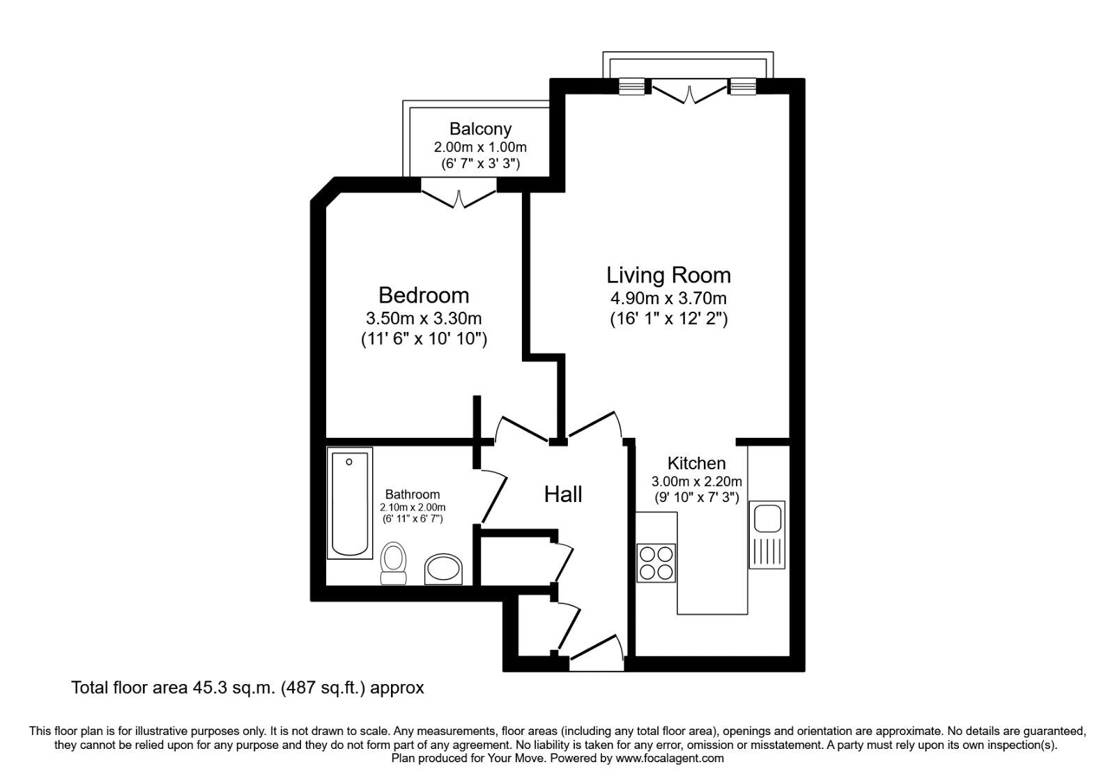 Floorplan of 1 bedroom  Flat to rent, Selden Hill, Hemel Hempstead, Hertfordshire, HP2