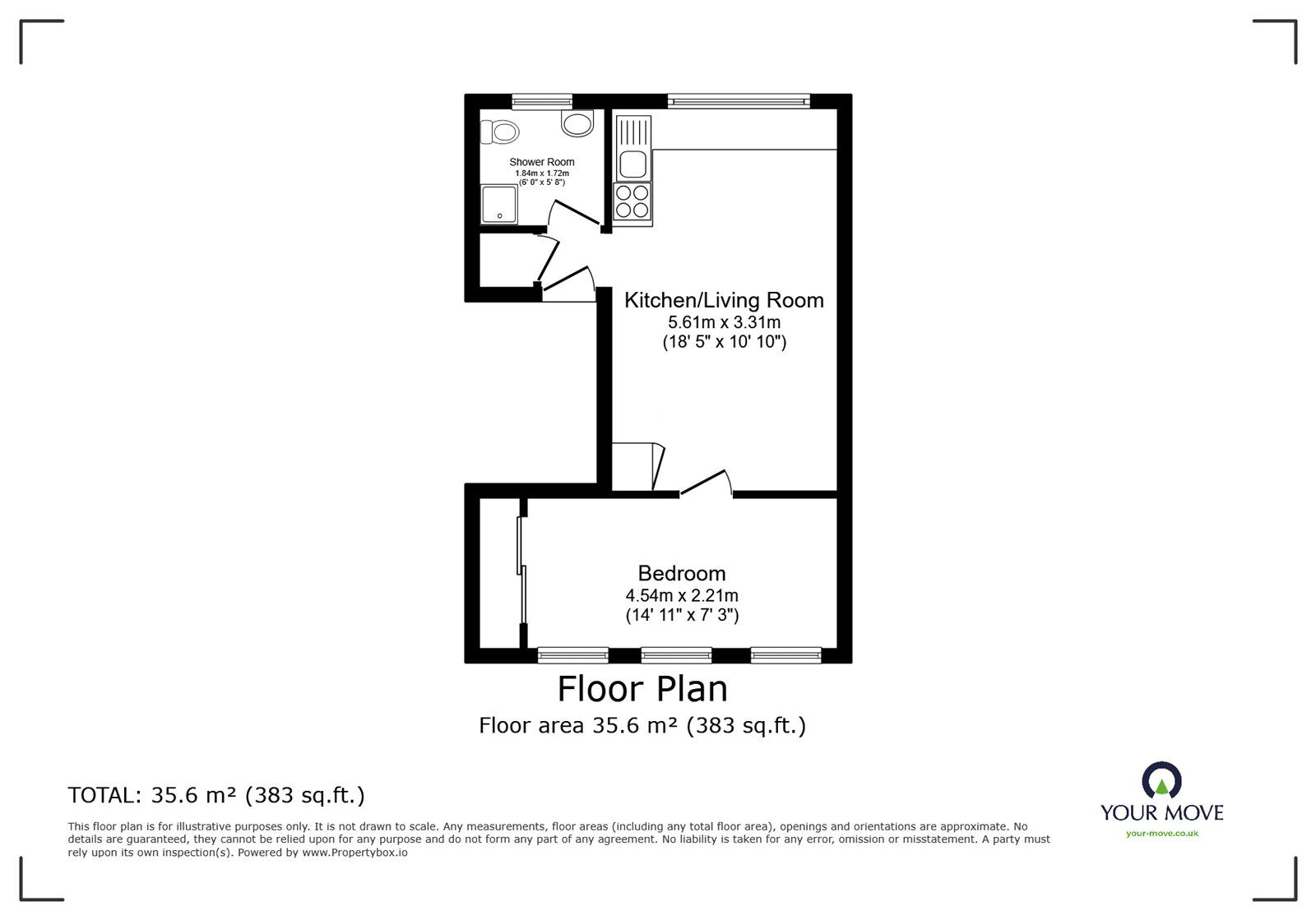 Floorplan of 1 bedroom  Flat to rent, Abbots Park, St. Albans, Hertfordshire, AL1