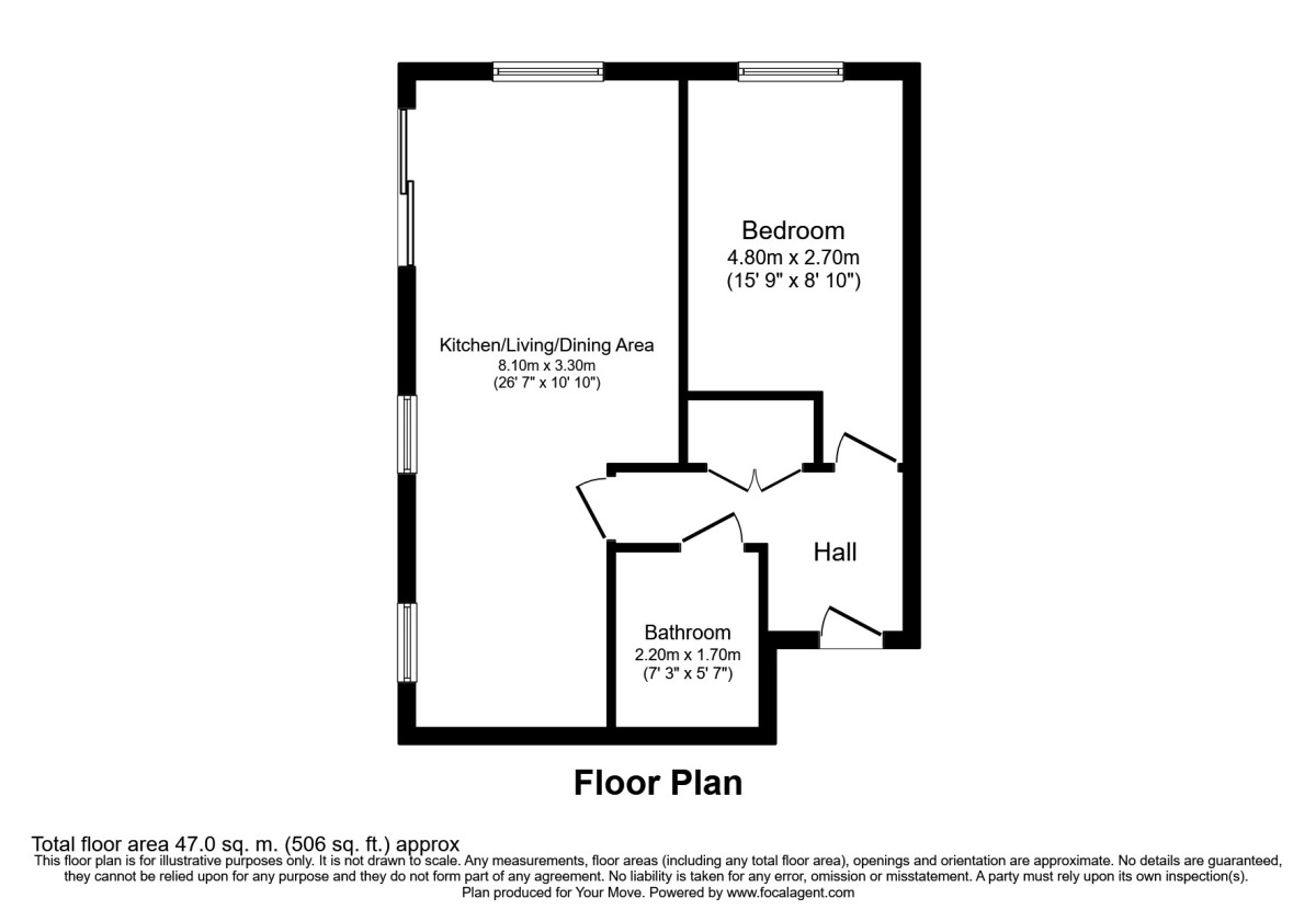 Floorplan of 1 bedroom  Flat for sale, Rose Lane, Nash Mills Wharf, Hertfordshire, HP3