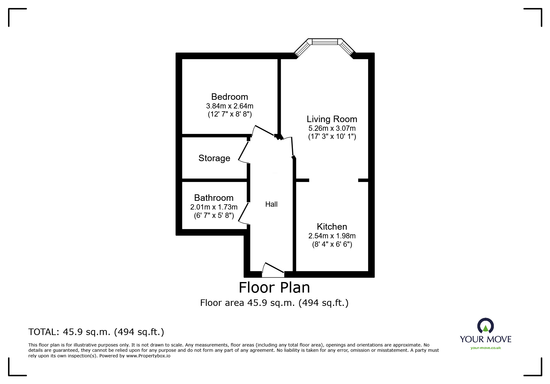 Floorplan of 1 bedroom  Flat for sale, Alexandra Road, Hemel Hempstead, Hertfordshire, HP2