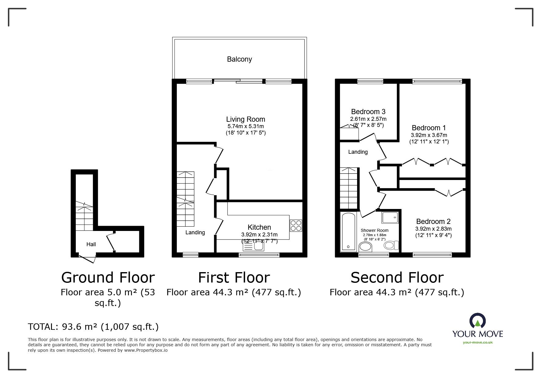 Floorplan of 3 bedroom  Flat for sale, Westerdale, Hemel Hempstead, Hertfordshire, HP2