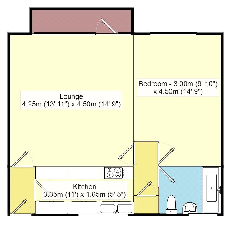 Floorplan of 1 bedroom  Flat for sale, Valleyside, Hemel Hempstead, Hertfordshire, HP1