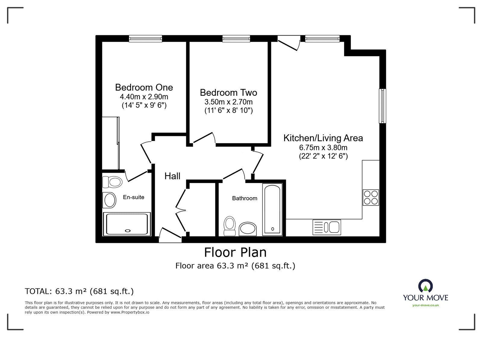 Floorplan of 2 bedroom  Flat to rent, K D Plaza, Cotterells, Hertfordshire, HP1