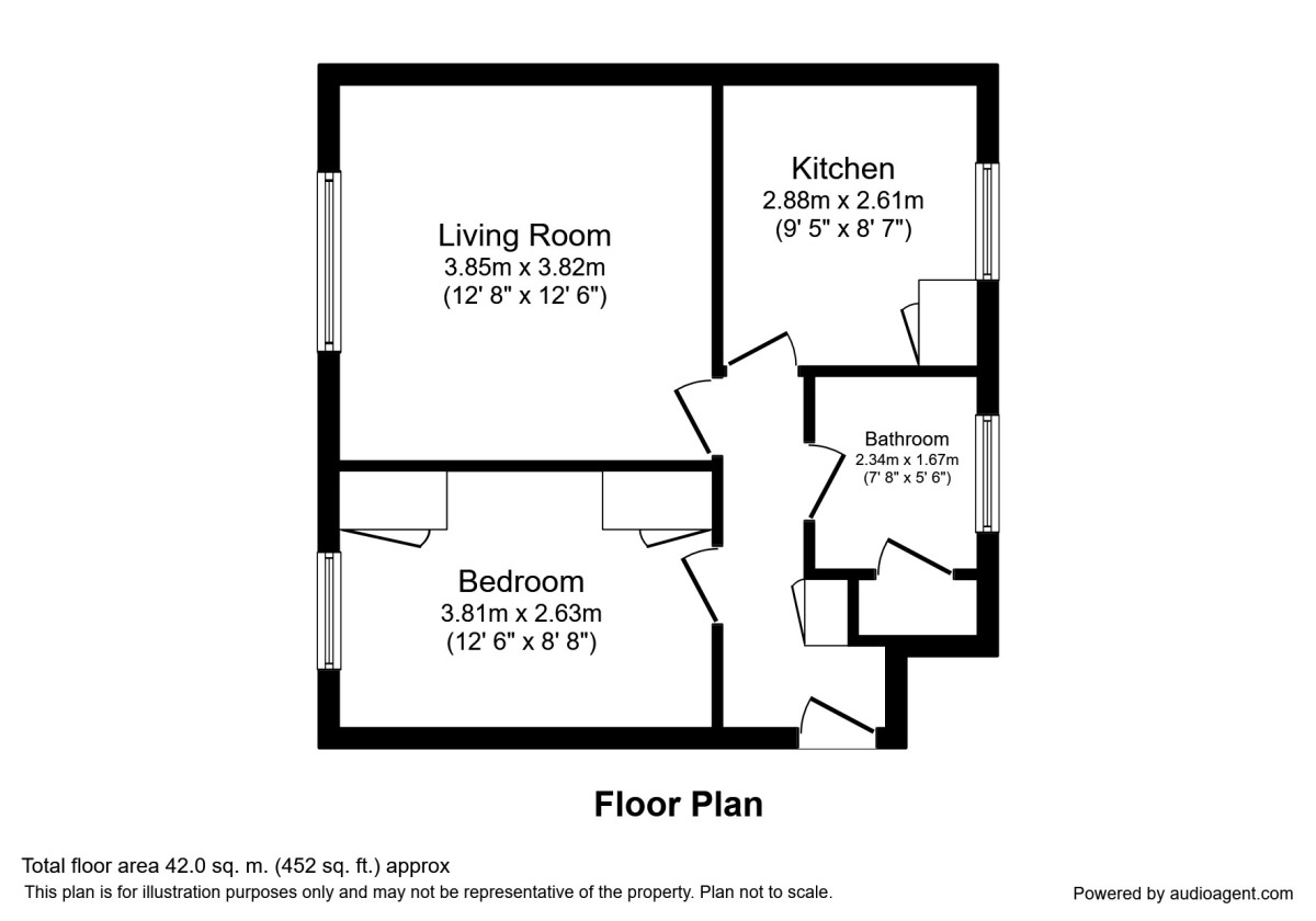 Floorplan of 1 bedroom  Flat to rent, Cavell Walk, Stevenage, Hertfordshire, SG2