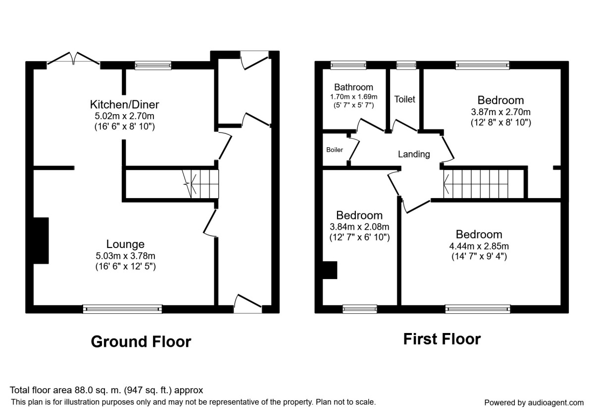 Floorplan of 3 bedroom Mid Terrace House to rent, Austen Paths, Stevenage, Hertfordshire, SG2