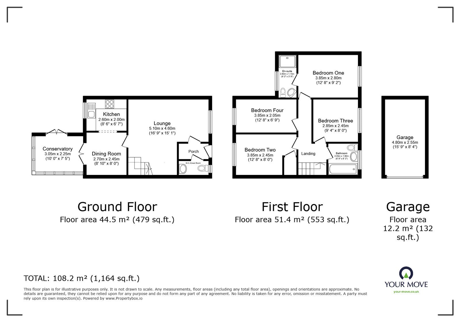 Floorplan of 4 bedroom Link Detached House to rent, Applebees Meadow, Hinckley, Leicestershire, LE10