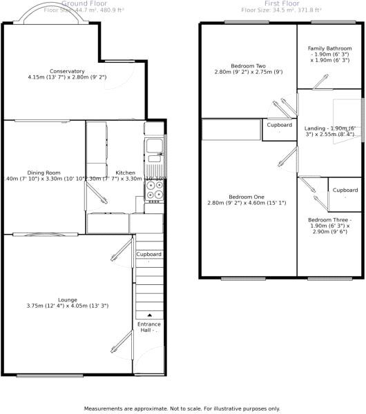 Floorplan of 3 bedroom Semi Detached House for sale, Spinney Drive, Barlestone, Warwickshire, CV13