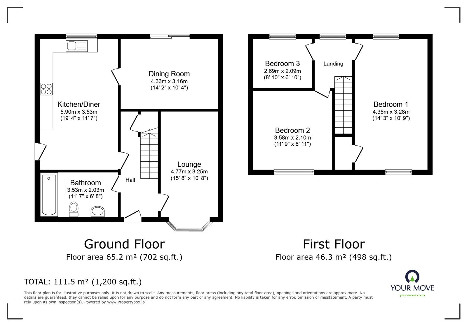 Floorplan of 3 bedroom Semi Detached House for sale, Henry Street, Hinckley, Leicestershire, LE10