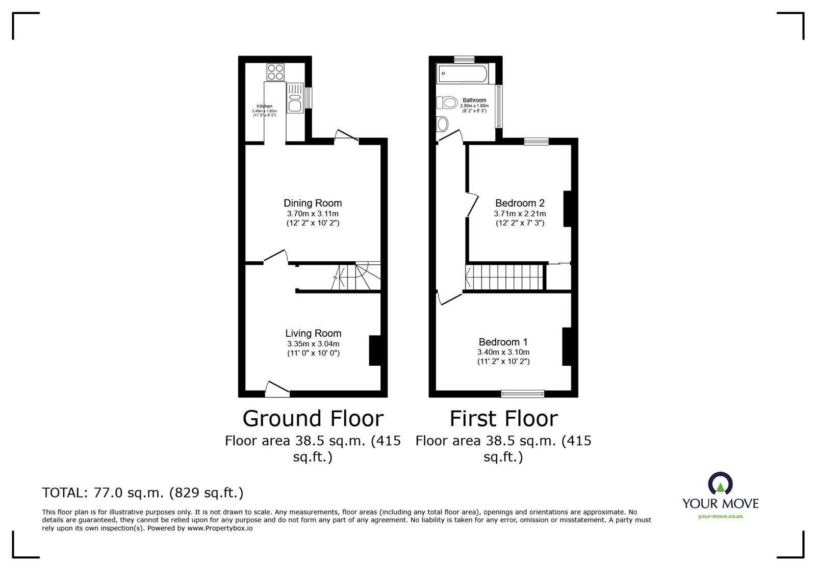 Floorplan of 2 bedroom Semi Detached House to rent, Crossways, Burbage, Leicestershire, LE10