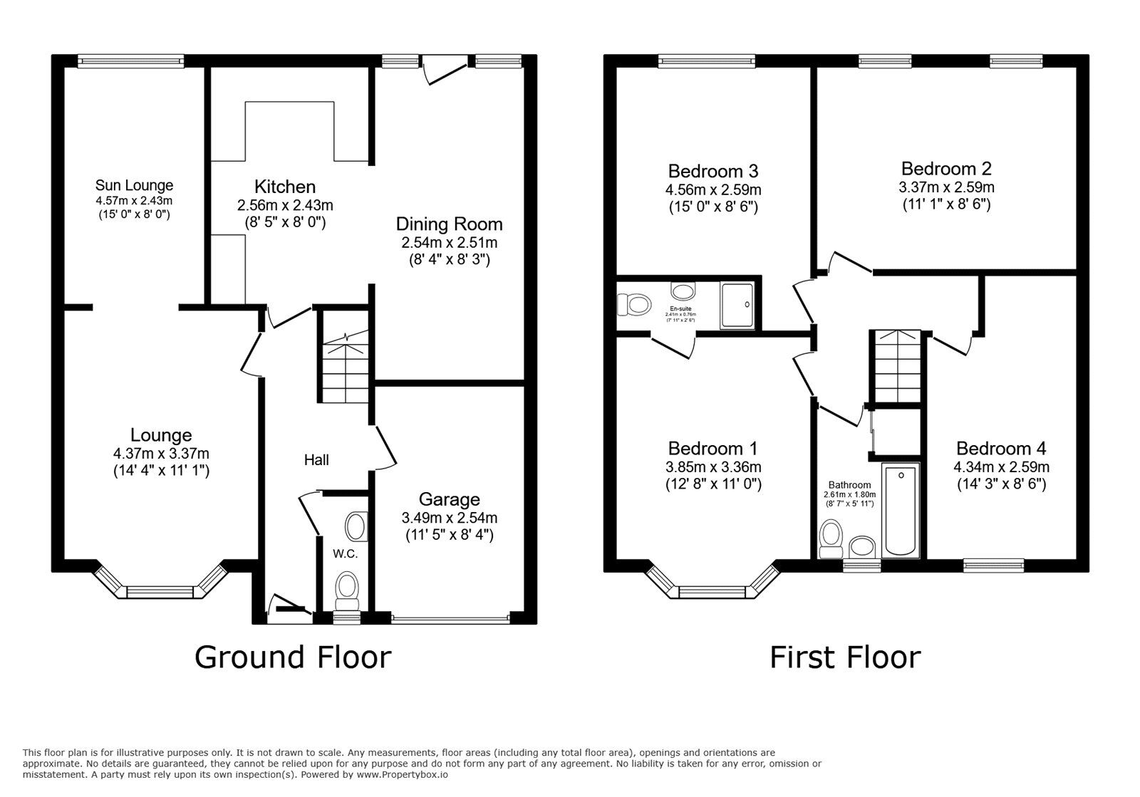 Floorplan of 4 bedroom Detached House for sale, Achurch Close, Stoney Stanton, Leicester, LE9