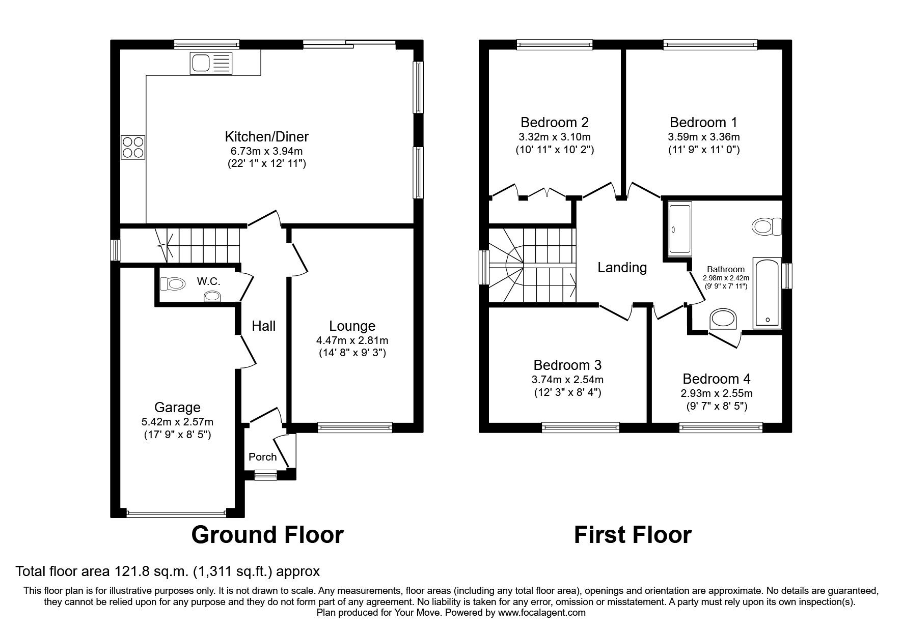 Floorplan of 4 bedroom Detached House for sale, Derby Road, Hinckley, LE10