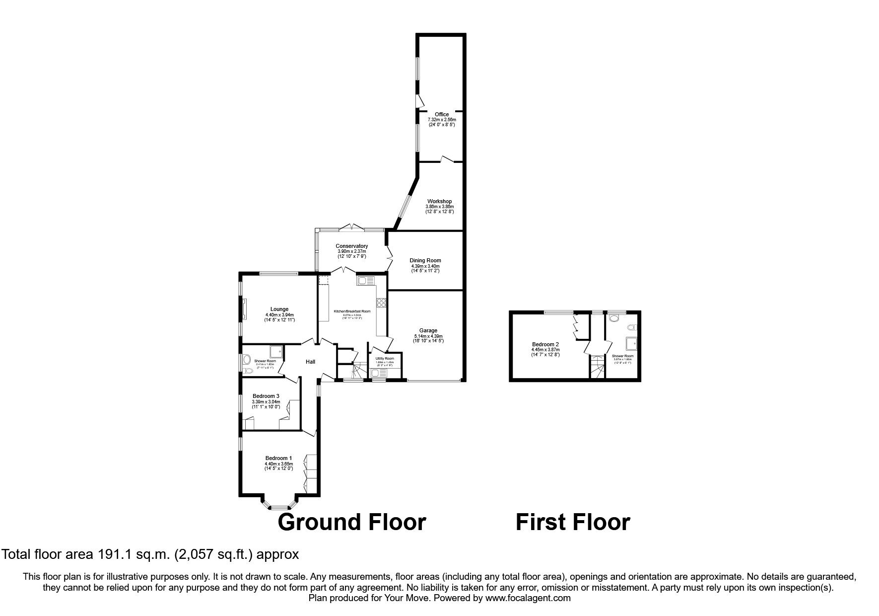 Floorplan of 3 bedroom Detached Bungalow for sale, Hinckley Road, Sapcote, Leicestershire, LE9