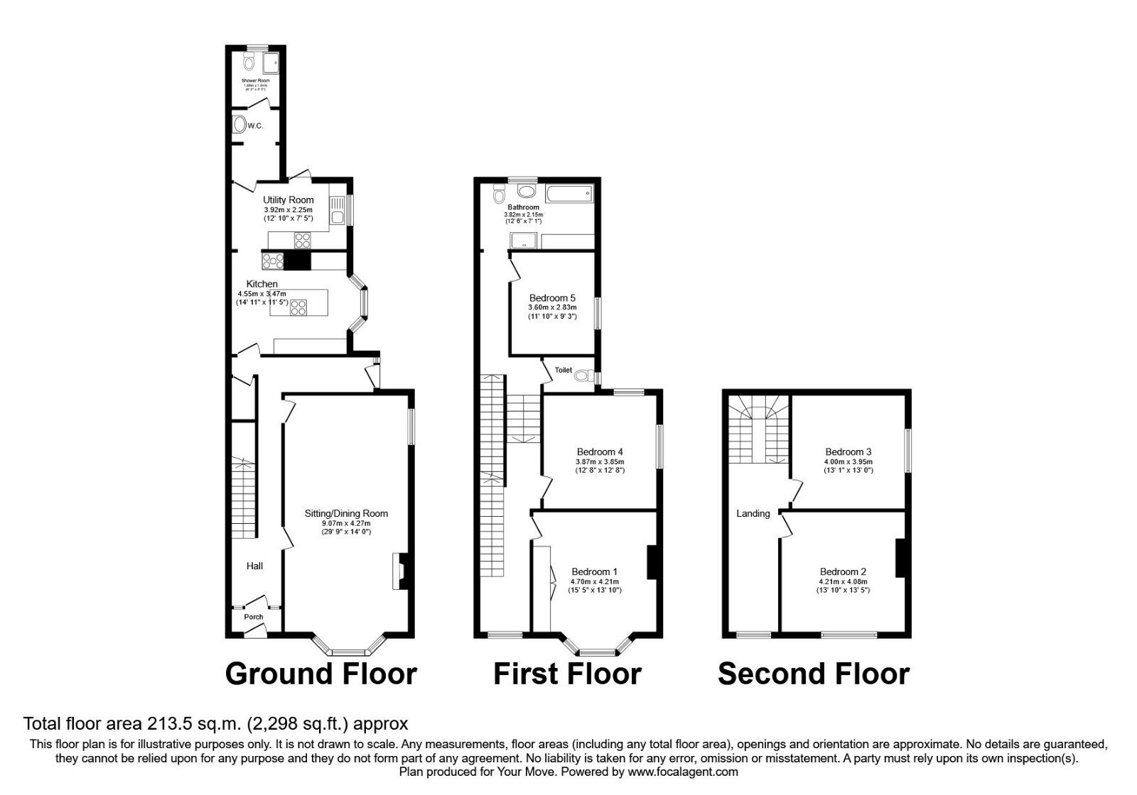 Floorplan of 5 bedroom Semi Detached House to rent, Shilton Road, Barwell, Leicestershire, LE9