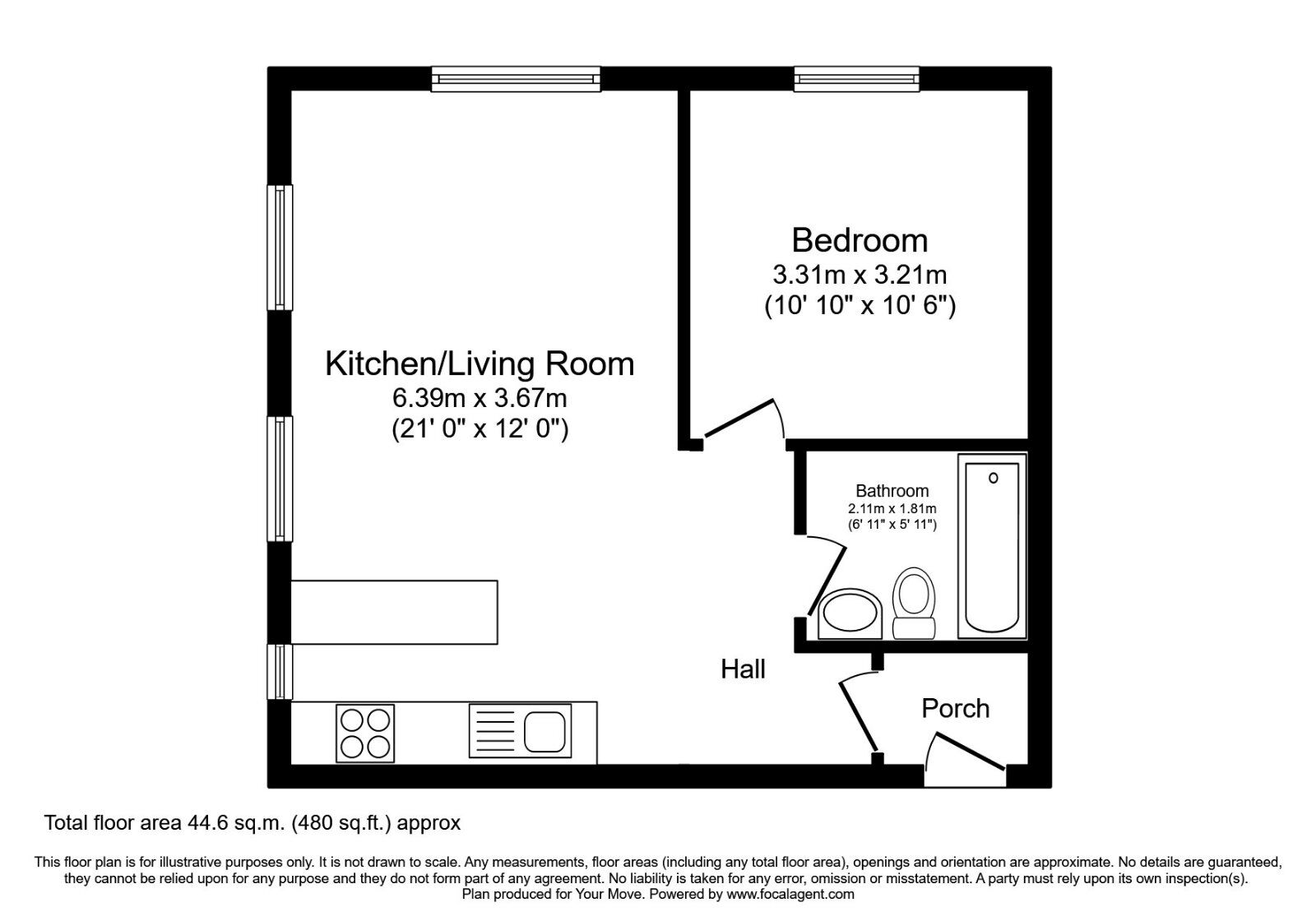 Floorplan of 1 bedroom  Flat to rent, Calluna Court, Rossendale Road, Leicester, LE9