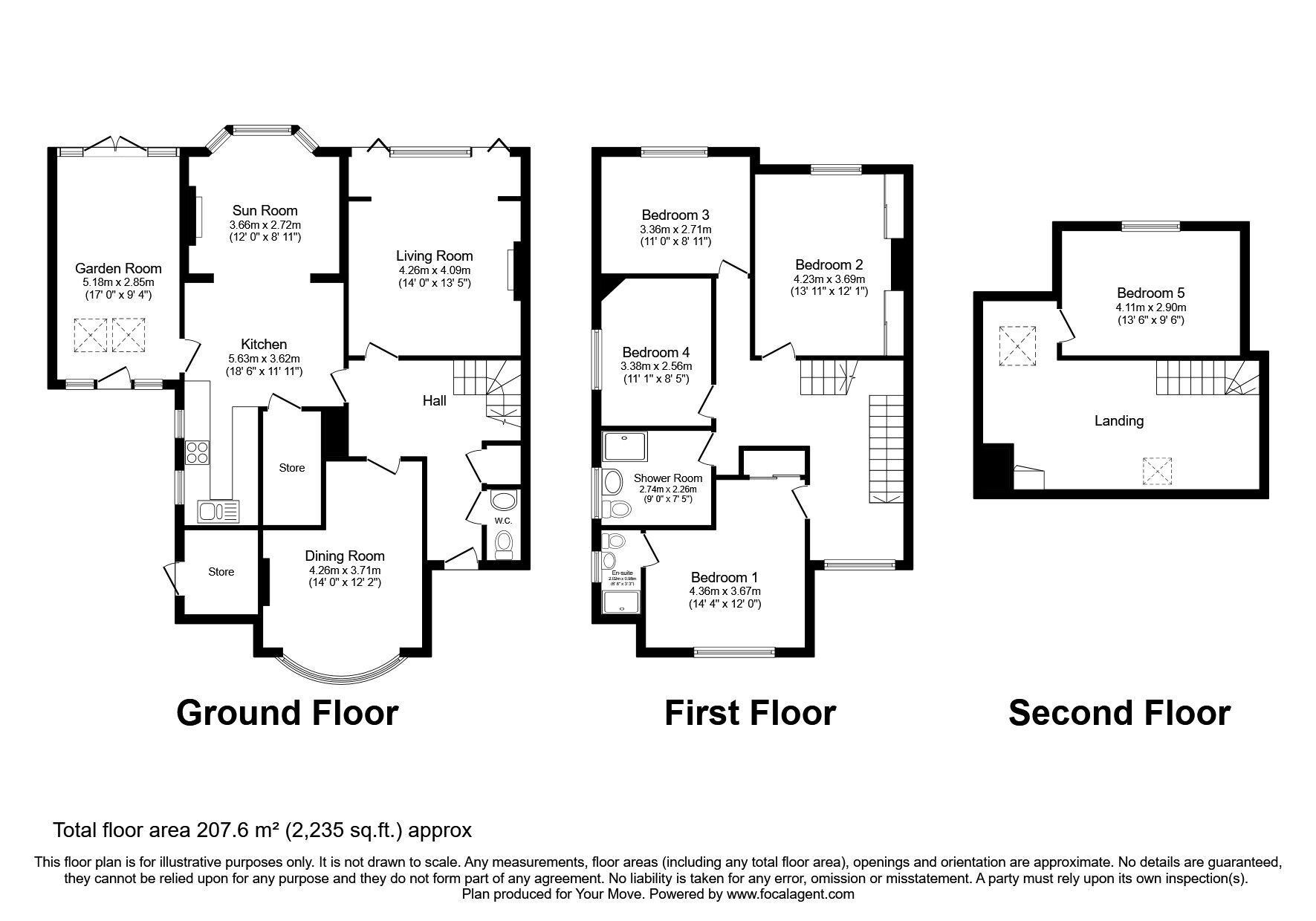 Floorplan of 5 bedroom Semi Detached House for sale, Shilton Road, Barwell, Leicestershire, LE9