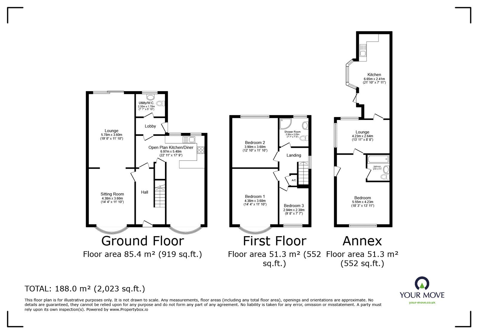 Floorplan of 4 bedroom Detached House for sale, Teign Bank Road, Hinckley, Leicestershire, LE10