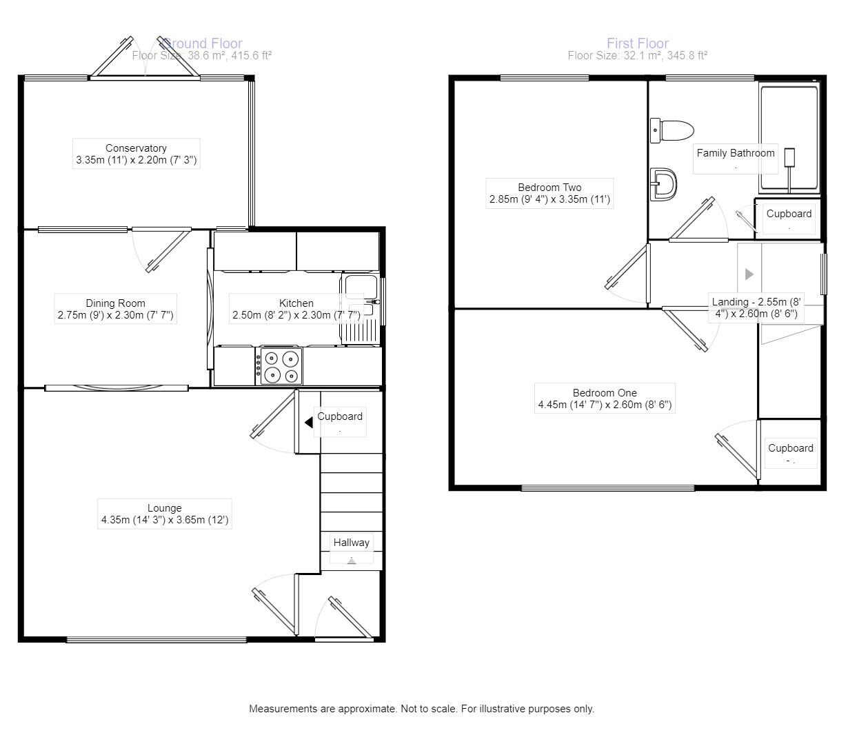 Floorplan of 2 bedroom Semi Detached House to rent, Woodland Avenue, Burbage, Leicestershire, LE10