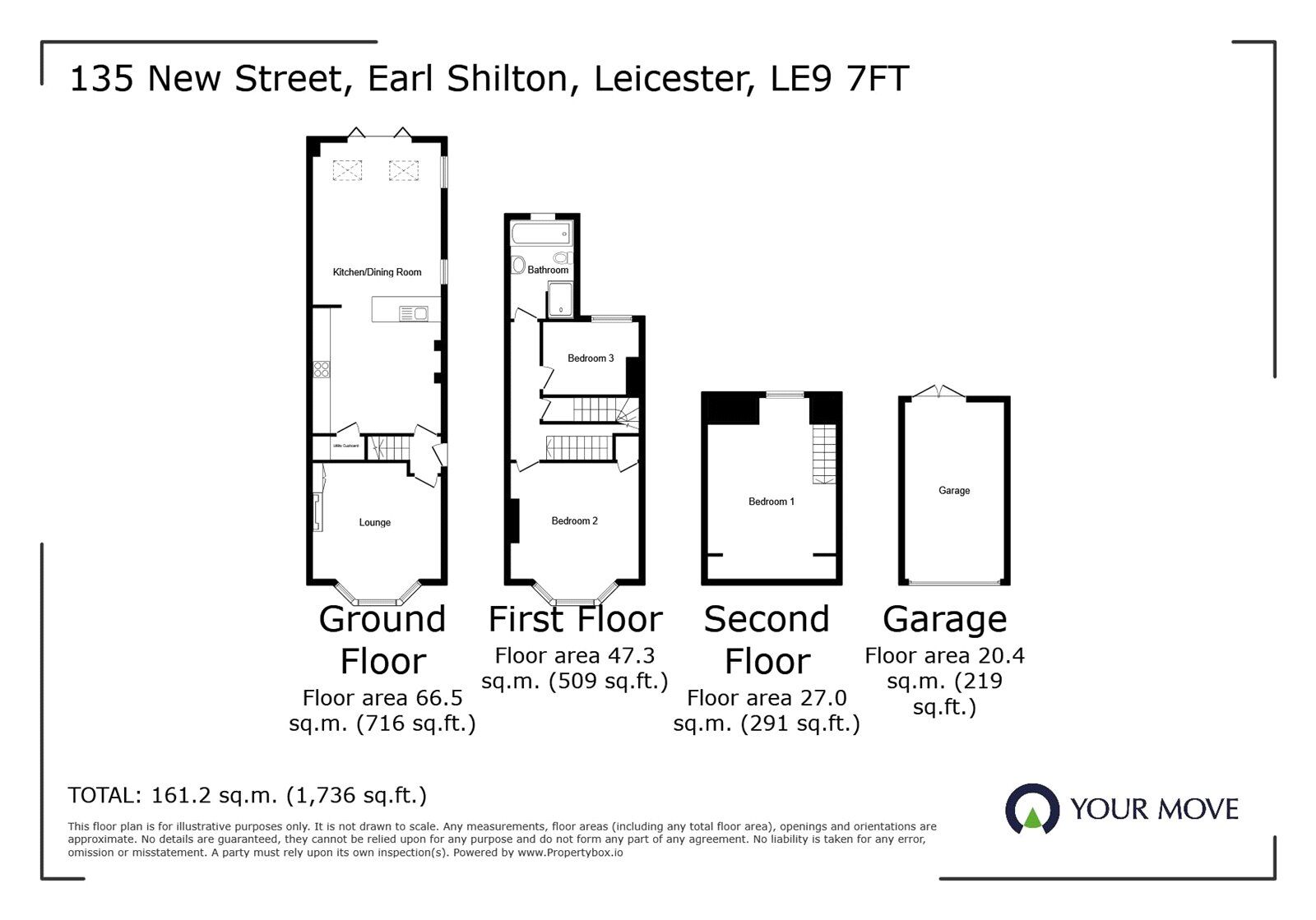 Floorplan of 3 bedroom Semi Detached House for sale, New Street, Earl Shilton, Leicestershire, LE9