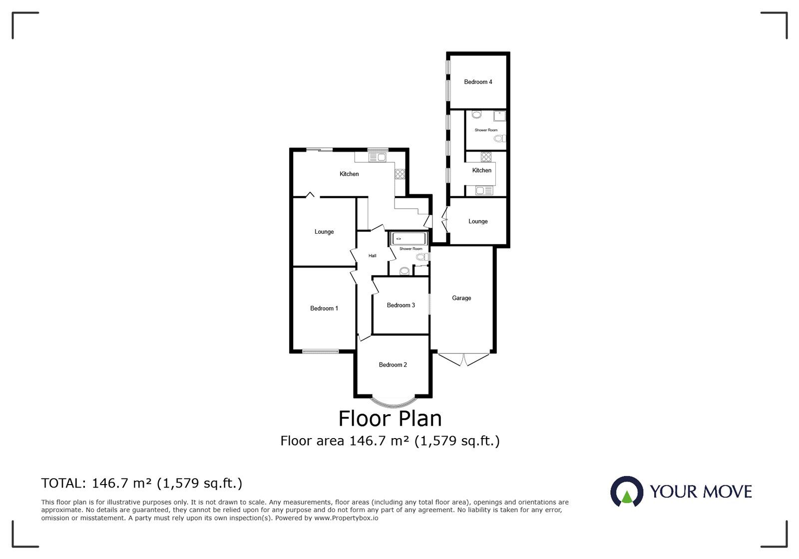 Floorplan of 3 bedroom Semi Detached Bungalow for sale, Oakdale Road, Earl Shilton, Leicestershire, LE9