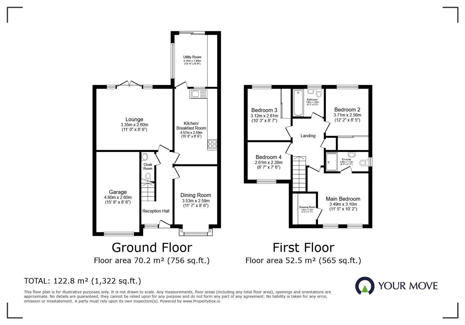 Floorplan of 4 bedroom Detached House for sale, Metcalf Close, Stoney Stanton, Leicestershire, LE9