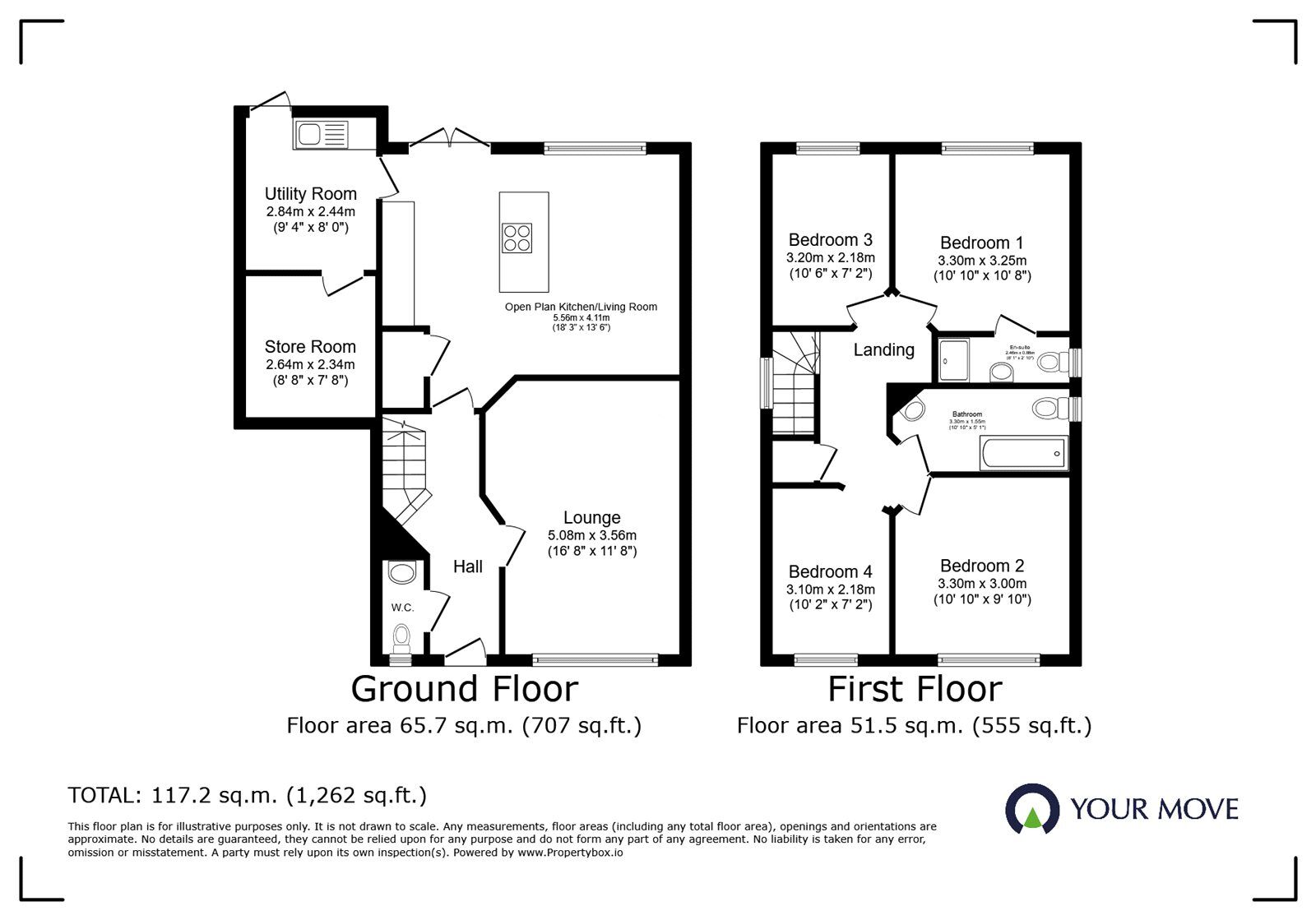 Floorplan of 4 bedroom Detached House for sale, Crossland Row, Burbage, Leicestershire, LE10