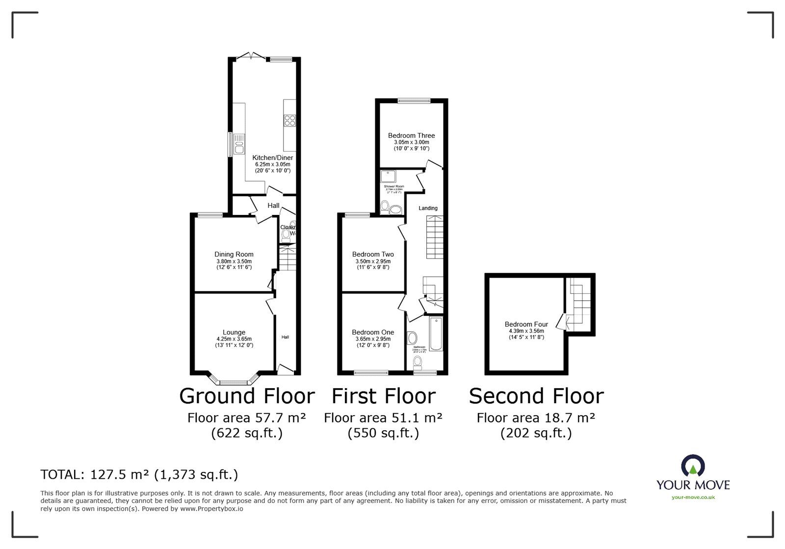 Floorplan of 4 bedroom Semi Detached House for sale, Mount Road, Hinckley, Leicestershire, LE10