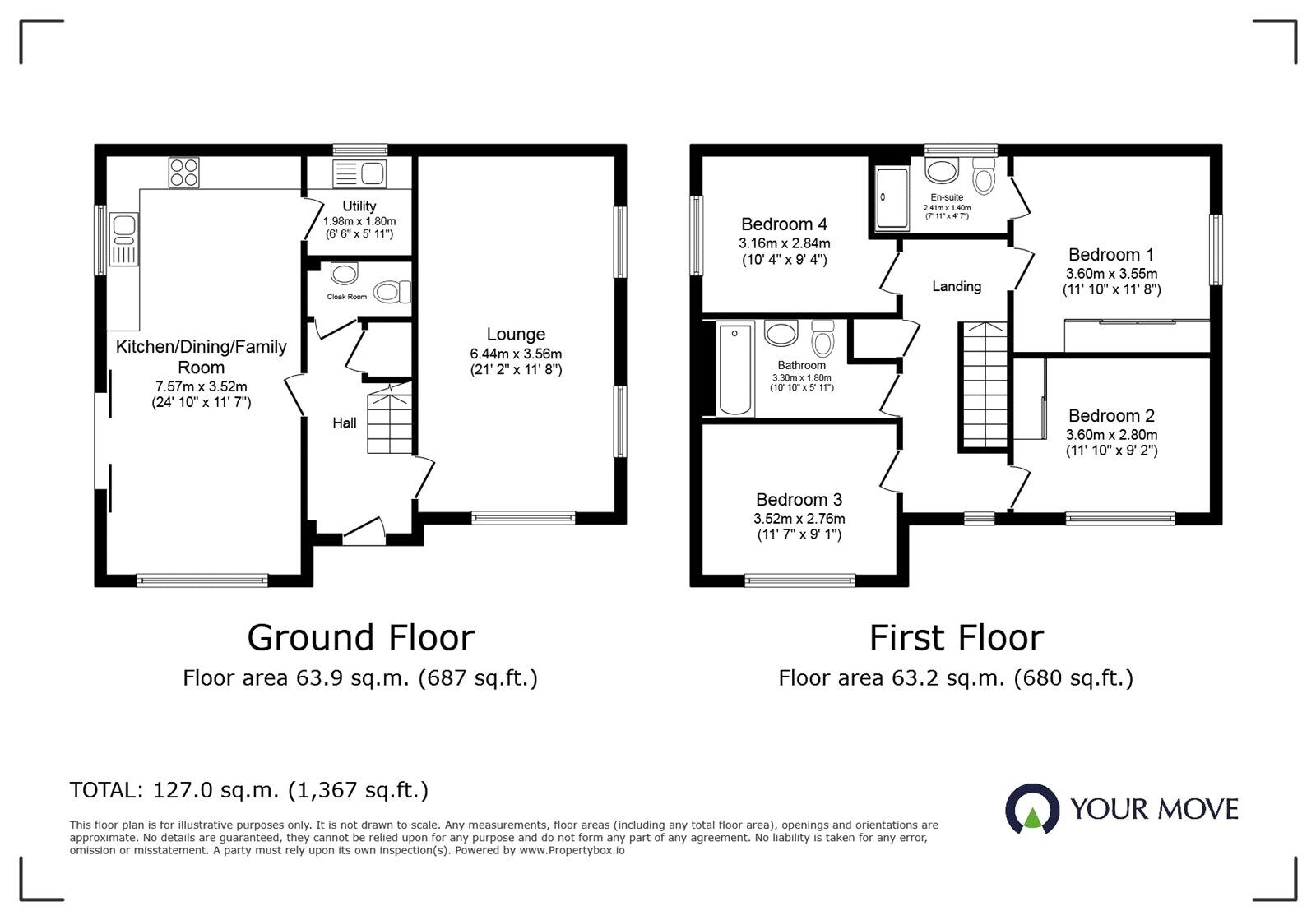 Floorplan of 4 bedroom Detached House for sale, Ferry Pickering Close, Hinckley, Leicestershire, LE10