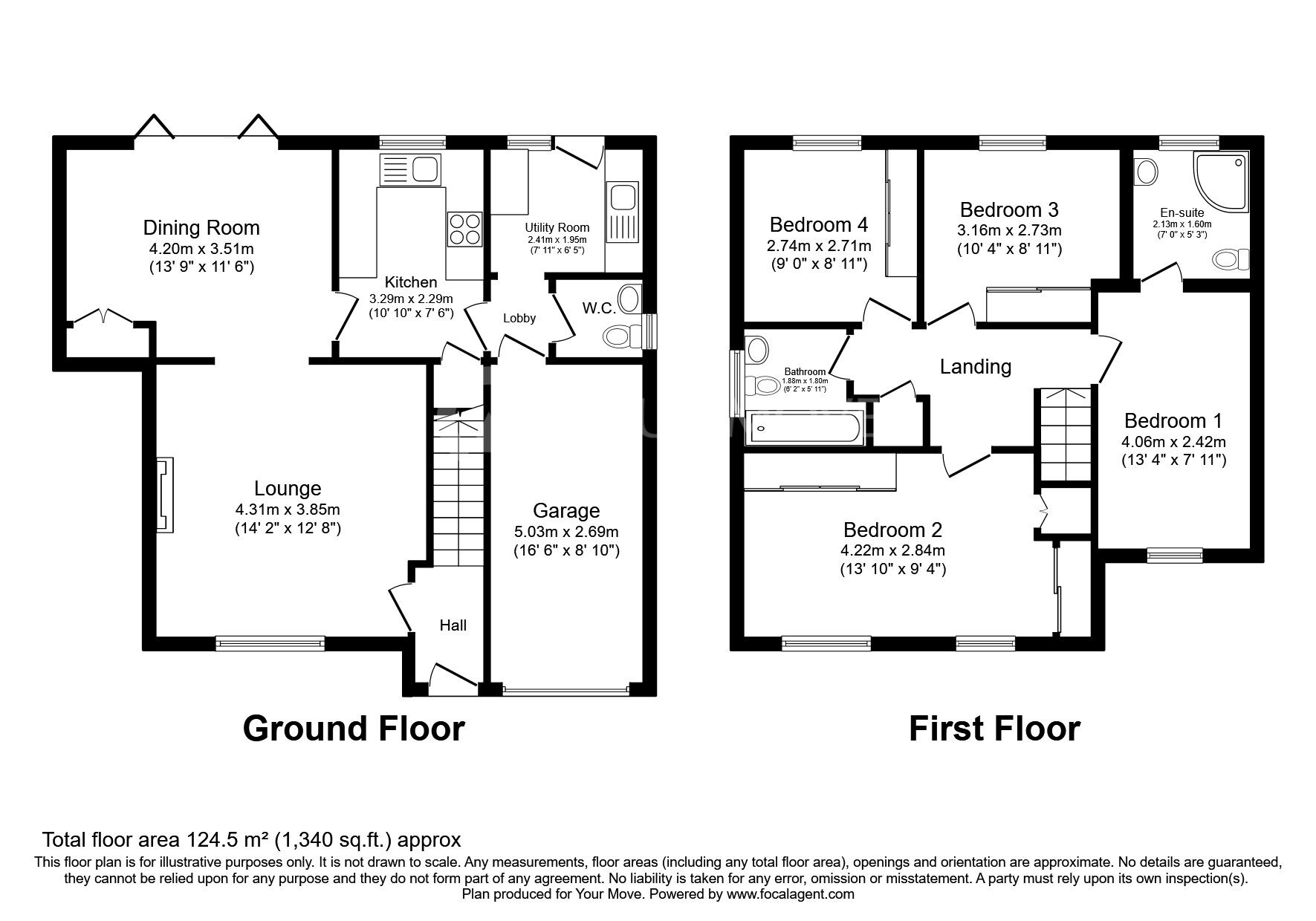 Floorplan of 4 bedroom Detached House for sale, Ruskin Close, Galley Common, Warwickshire, CV10