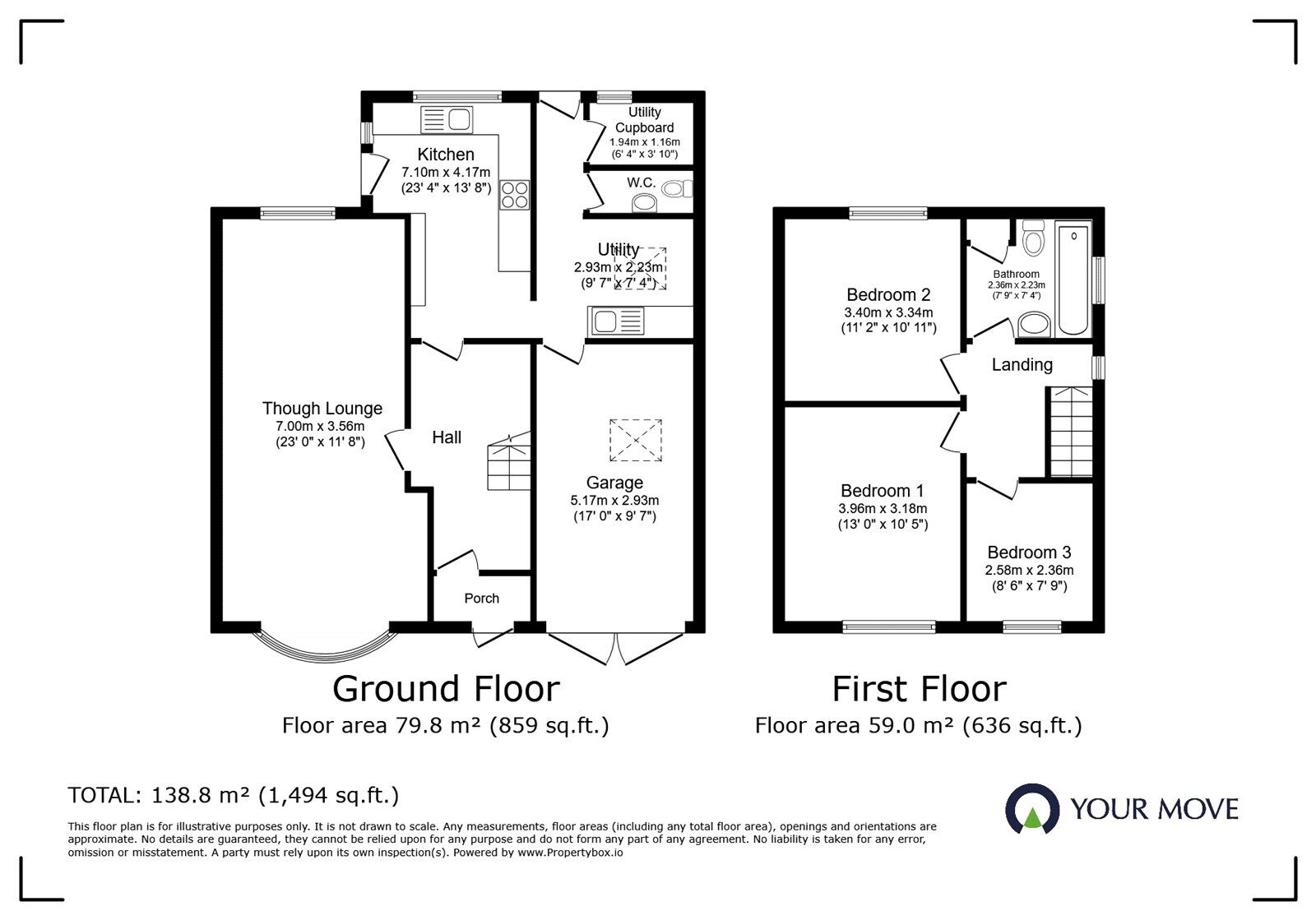 Floorplan of 3 bedroom Semi Detached House for sale, Coventry Road, Hinckley, Leicestershire, LE10