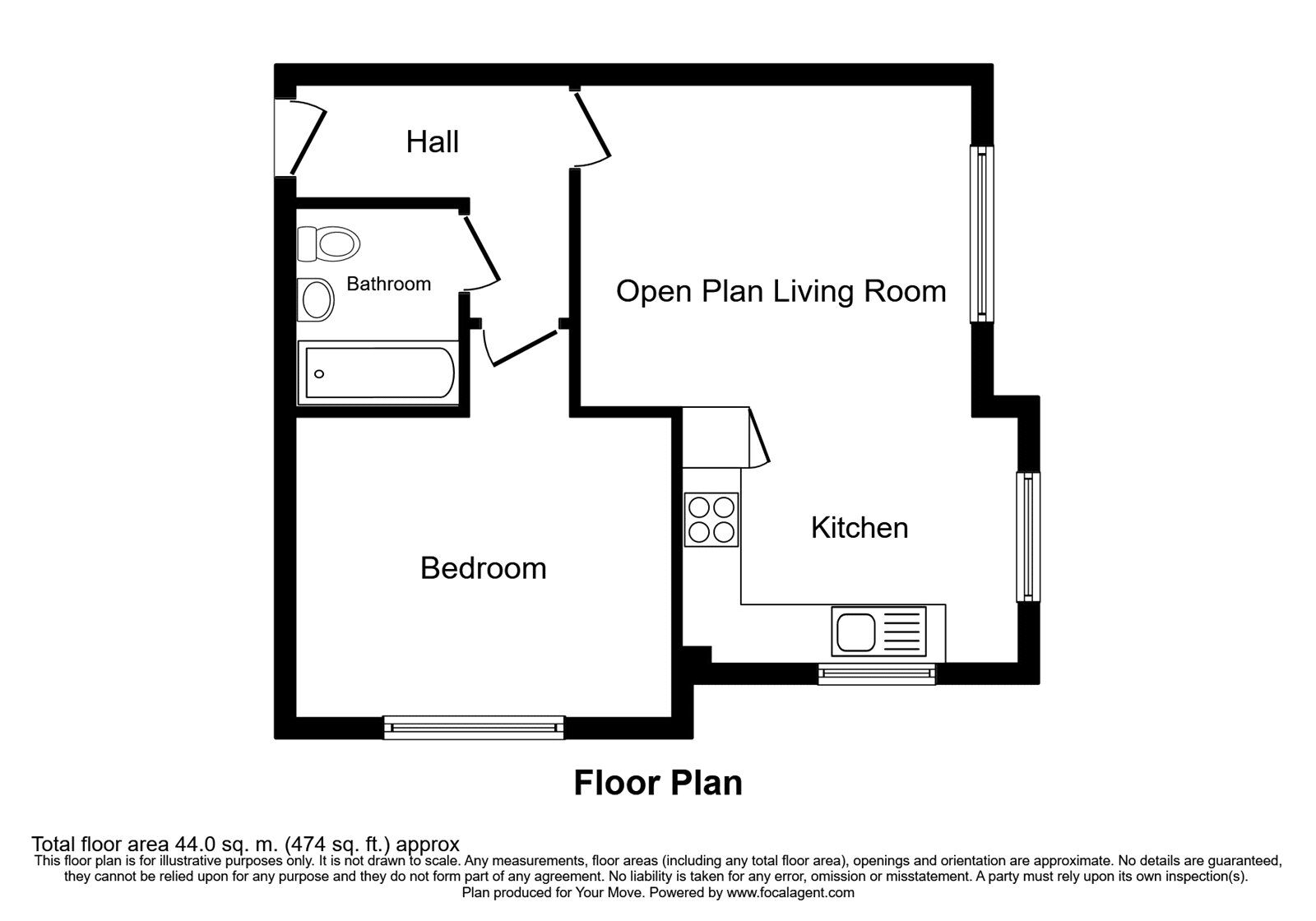 Floorplan of 1 bedroom  Flat for sale, Hill Street, Barwell, Leicestershire, LE9