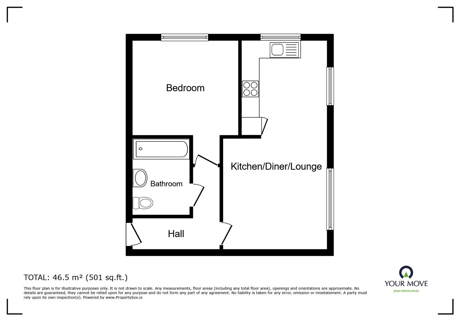 Floorplan of 1 bedroom  Flat for sale, Hill Street, Barwell, Leicestershire, LE9