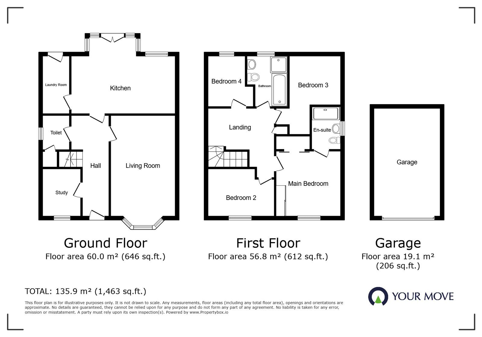 Floorplan of 4 bedroom Detached House for sale, William Spencer Avenue, Sapcote, Leicestershire, LE9