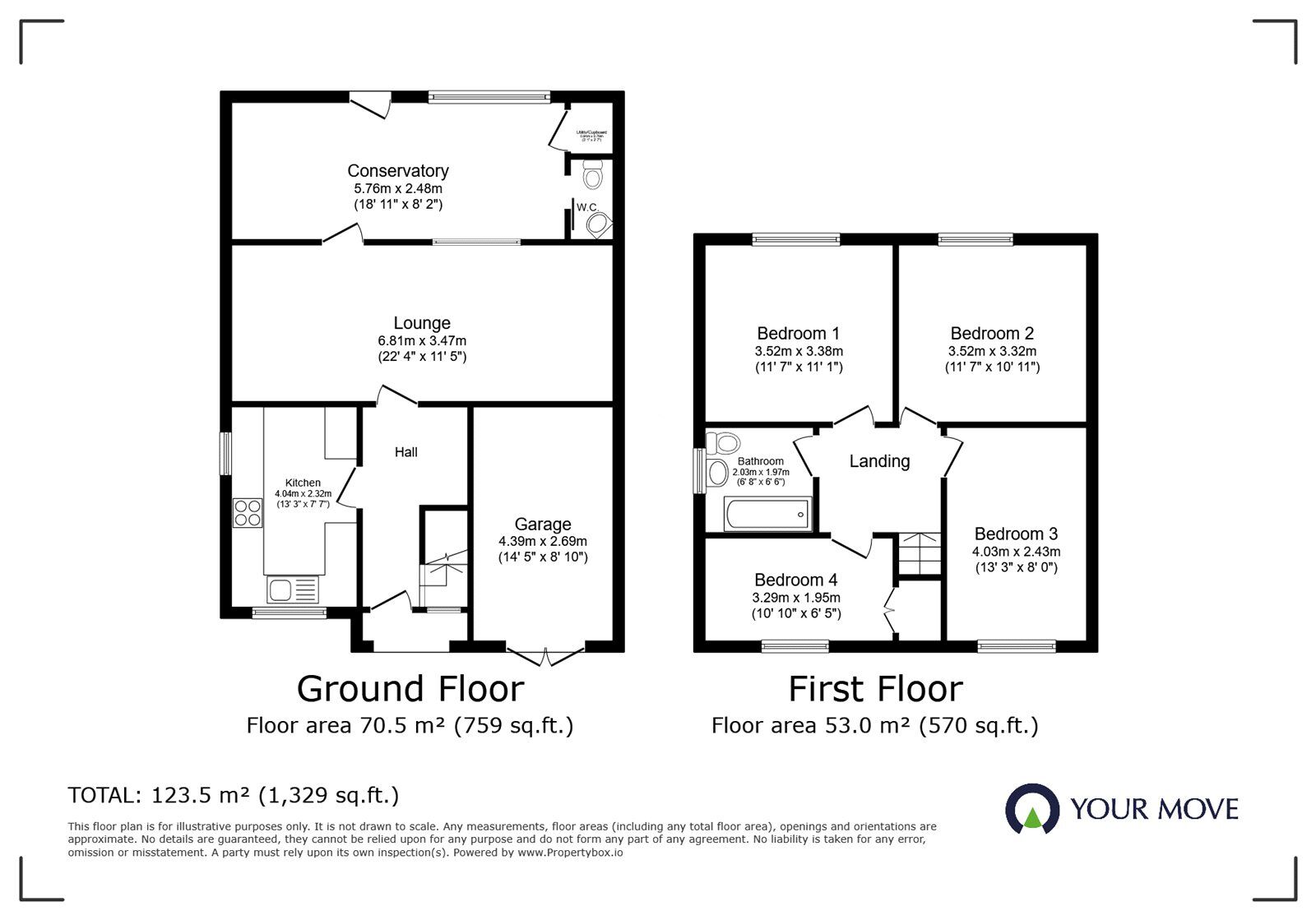 Floorplan of 4 bedroom Detached House for sale, Calver Crescent, Sapcote, Leicestershire, LE9